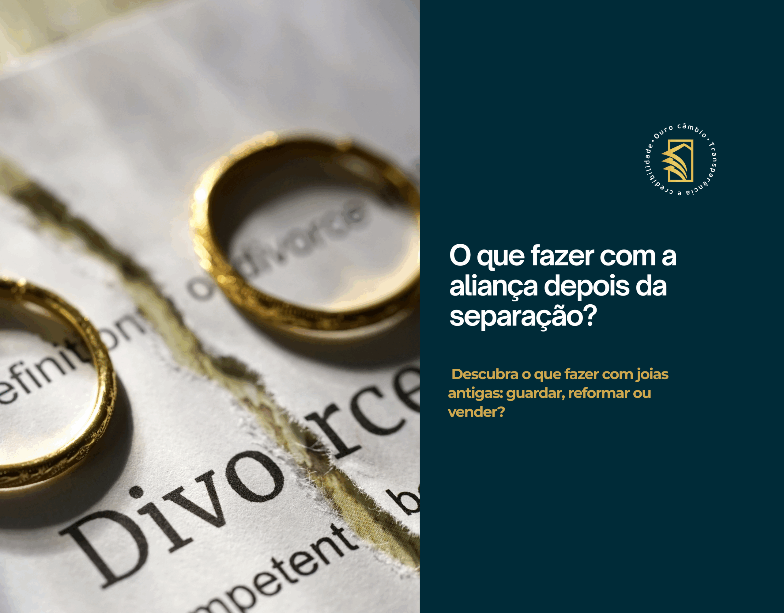 O que a aliança representa depois do fim do relacionamento? Durante a relação, a aliança é símbolo de união, compromisso, afeto e história. No entanto, após a separação, ela pode ganhar outro significado e, muitas vezes, deixar de representar algo positivo. Para algumas pessoas, ela se torna apenas um objeto esquecido na gaveta; para outras, um lembrete constante de um momento que ficou no passado. E esse cenário é mais comum do que se imagina. Segundo as Estatísticas do Registro Civil, divulgadas pelo IBGE, o Brasil registrou 440,8 mil divórcios em 2023, um aumento de 4,9% em relação a 2022. Isso mostra que milhares de pessoas todos os anos se deparam com a mesma dúvida: o que fazer com os objetos que simbolizavam a relação? A verdade é que não existe certo ou errado. Cada pessoa tem seu tempo e sua forma de lidar com o encerramento de um ciclo. Mas é importante saber que existem caminhos possíveis para ressignificar esse item e seguir adiante. Guardar, transformar ou vender aliança de ouro: quais são as opções? Se você está com a aliança guardada e não sabe o que fazer com ela, aqui estão três caminhos possíveis, todos válidos e respeitáveis. Avalie com carinho qual combina mais com o seu momento: Guardar aliança como lembrança Algumas pessoas preferem guardar a aliança como parte da sua história. Mesmo que o relacionamento tenha terminado, ele fez parte da sua vida. Guardar a peça pode ser uma forma de respeitar esse passado. Nesse caso, é importante que a lembrança não seja um peso, mas sim algo neutro ou até positivo. Guardar a aliança também pode fazer sentido quando há filhos envolvidos. Algumas famílias optam por guardar as joias como forma de preservar a memória da história familiar para as próximas gerações. Transformar a aliança de ouro em outro acessório Outra opção é reaproveitar a peça, transformando-a em um novo acessório, como um pingente, um anel diferente ou um par de brincos. É uma forma criativa de dar um novo significado ao ouro, mantendo a memória, mas ressignificando o simbolismo. Vale procurar um ourives de confiança para isso. Transformar a joia pode simbolizar mudança, adaptação e evolução. É uma alternativa interessante para quem não quer simplesmente se desfazer do ouro, mas deseja renovar seu significado. Vender a aliança de ouro Se a aliança já não tem mais valor sentimental para você, vendê-la pode ser libertador. É uma forma de encerrar simbolicamente esse capítulo e, ao mesmo tempo, gerar recursos para algo novo. Pode ser uma viagem, um curso, uma renovação na sua casa ou até mesmo quitar uma dívida. Muitas pessoas escolhem esse caminho como parte do processo de recomeço. Mas é essencial que a venda seja feita com segurança, legalidade e respeito. Vender aliança de ouro após separação: uma forma de recomeçar com leveza Vender a aliança depois da separação não precisa ser um ato de mágoa. Pode ser, sim, um gesto de leveza, de autocuidado e de abertura para o novo. Quando deixamos de lado aquilo que não faz mais sentido, abrimos espaço para novas experiências, relações e conquistas. Além disso, a venda pode ajudar financeiramente, especialmente se você estiver passando por uma fase de reorganização. E não há problema nenhum em unir o simbólico ao prático. Afinal, é exatamente isso que o recomeço muitas vezes exige. Vale lembrar que a decisão de vender a aliança pode ser feita com total consciência e maturidade. É um ato de valorização pessoal, de escolha ativa sobre o que se quer manter e o que se quer deixar ir. Como vender a aliança com segurança e respeito com a Ouro Câmbio A Ouro Câmbio é referência no mercado de compra de joias de ouro. Trabalhamos com transparência, legalidade e cuidado em cada atendimento, entendendo que, muitas vezes, vender ouro da aliança vem carregada de sentimentos. Veja como funciona o processo: Avaliação técnica da peça com reagente que não danifica o ouro. Pesagem precisa com balança de alta precisão. Apresentação da proposta com base no peso e no teor do ouro. Aceitação da proposta, cadastro do cliente e preenchimento do formulário de posse. Emissão de nota fiscal e pagamento rápido. Importante: nós não compramos prata, pedras ou outros metais, e também não pagamos mais por design ou marcas. O que define o valor é o teor e o peso do ouro. Não fazemos revenda, todo o processo é seguro, direto e com emissão de nota. Recomece com leveza: transforme sua aliança em um novo capítulo Se você sente que chegou o momento de seguir em frente, saiba que a sua aliança pode se transformar em um novo começo. Em vez de deixá-la esquecida na gaveta, transforme esse símbolo do passado em algo útil e positivo para o presente. A Ouro Câmbio está pronta para te receber com respeito, empatia e profissionalismo. Avaliamos sua peça com todo o cuidado e oferecemos um processo claro e seguro. Quer saber mais sobre vender aliança usada? Fale com a gente e descubra como esse gesto pode representar mais do que dinheiro: pode representar liberdade emocional e novos caminhos. FAQ 1. Vender a aliança depois da separação é uma boa escolha? Sim, para muitas pessoas é uma forma de recomeçar, libertar-se do passado e ainda conseguir um valor financeiro útil. 2. Posso transformar a aliança em outro acessório? Pode! Você pode procurar um ourives para criar uma nova peça com o ouro da aliança. 3. Onde vender aliança usada com segurança? Na Ouro Câmbio, que realiza avaliação técnica, emite nota fiscal e oferece um processo transparente e respeitoso. 4. O design da aliança influencia no valor? Não. O valor é calculado com base no peso e no teor do ouro. Marcas, pedras ou estilo não aumentam o preço. 5. A Ouro Câmbio compra alianças com pedras? Sim, mas o valor das pedras não é considerado na avaliação — apenas o ouro é contabilizado. 6. O processo de venda é seguro e legalizado? Totalmente. A Ouro Câmbio realiza o processo com emissão de nota fiscal, cadastro do cliente e avaliação técnica profissional.